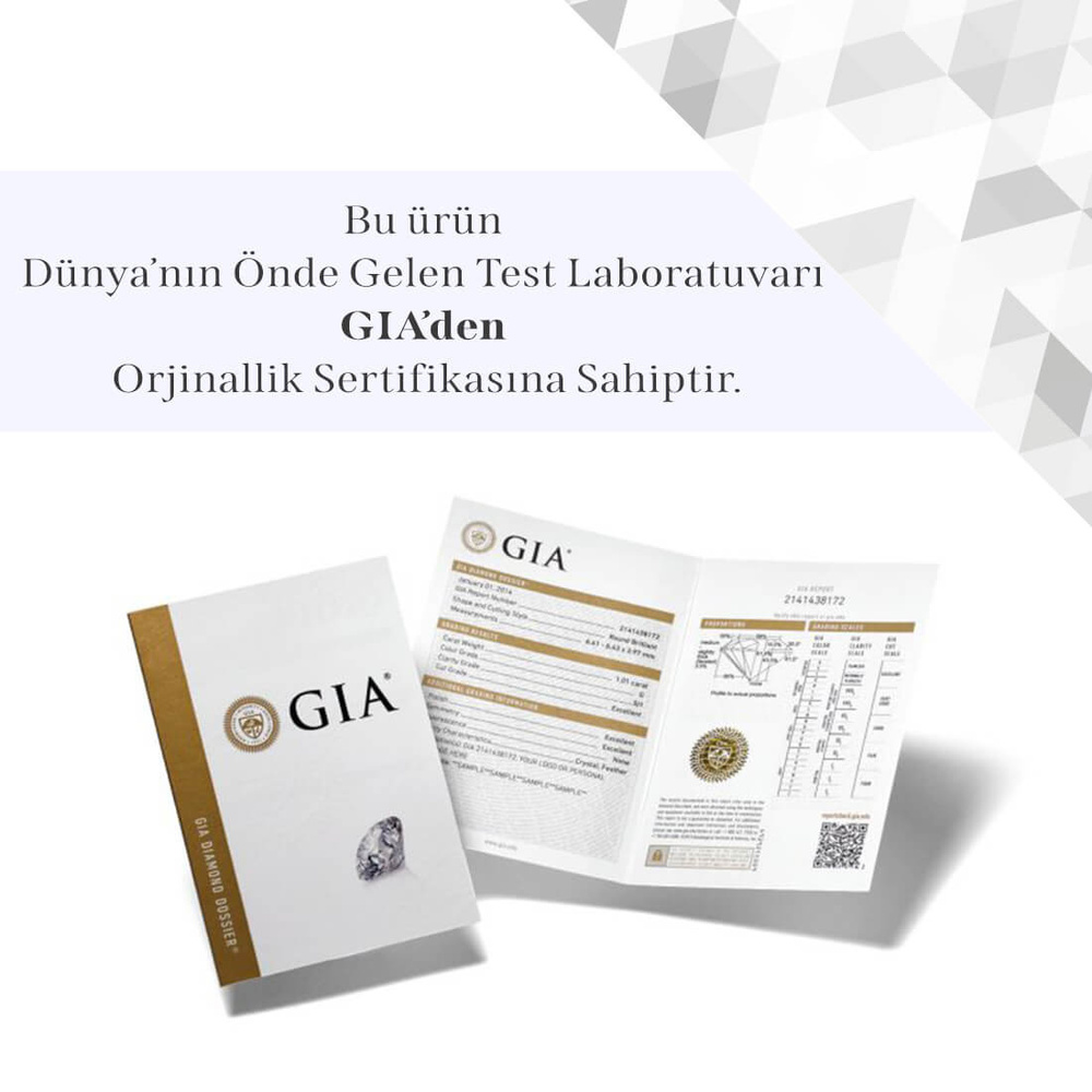 0.86 Karat D - VS Pırlanta Yan Taşlı Lotus Tektaş Yüzük | GIA